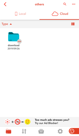 ファイル・フォルダーのダウンロード完了